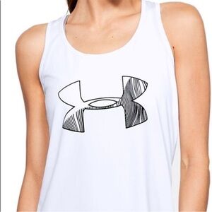 BNWT white and black Under Armour Tech Tank Graphic size medium